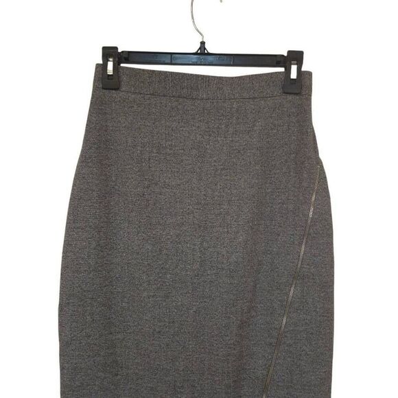 Banana Republic Women's Charcoal Gray Poly/Viscose/Spandex Knit Assymetrical Zip - Picture 3 of 10